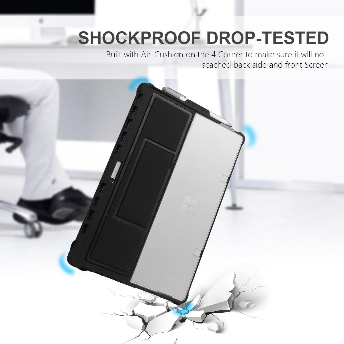 Shockproof Protective Cover Case for Microsoft Surface Pro 7/ Pro 6/ Pro 5/ Pro 4 with hand strap